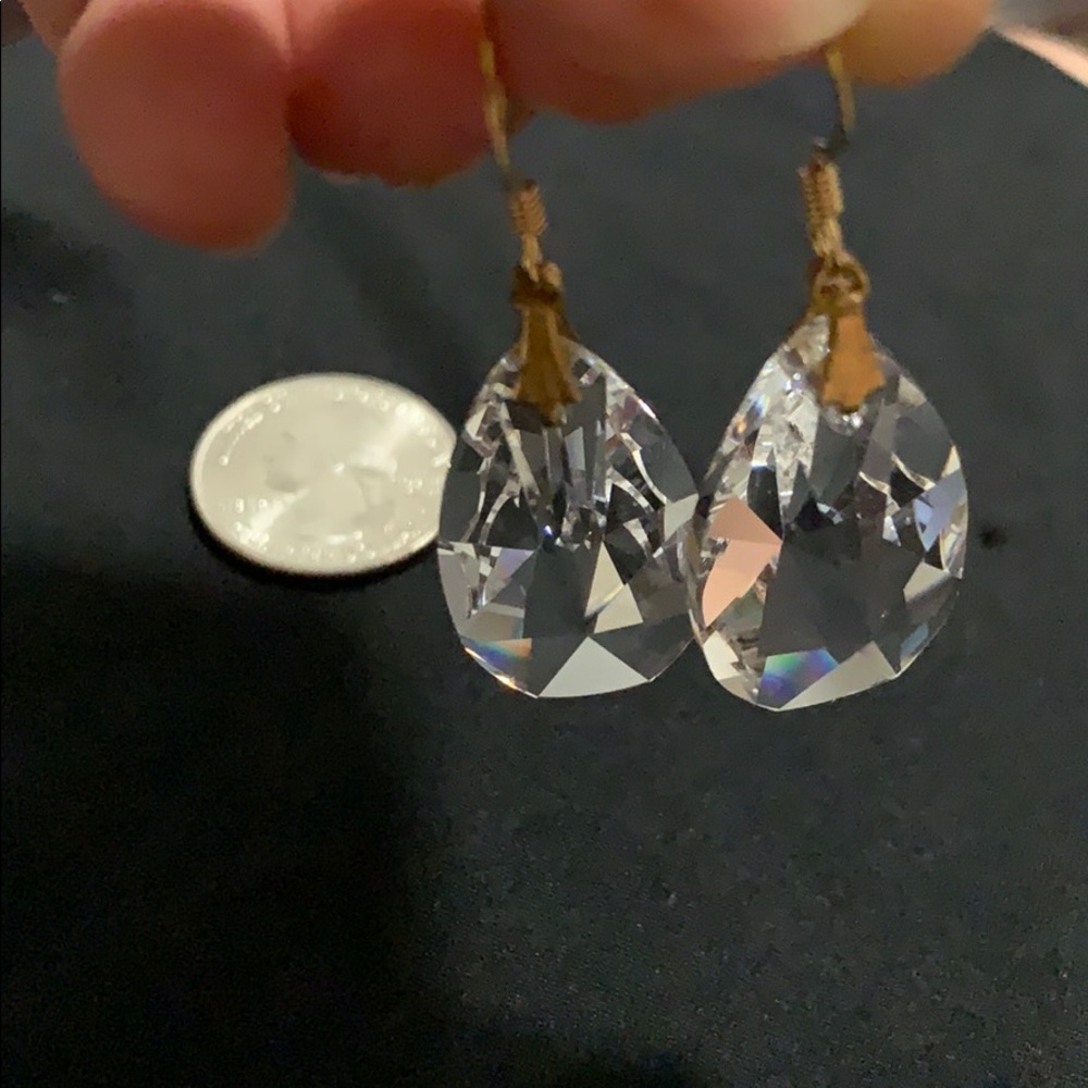 Hand Beaded crystal dangle earrings
